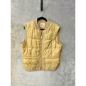 Vintage Pioneer Wear Vest Mens 42 Tan Quilted Puffer Sleeveless Jacket